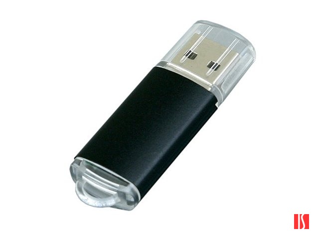 Флешка промо прямоугольной формы  c прозрачным колпачком, 32 Гб, черный