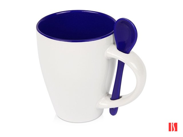 Кружка «Авеленго» с ложкой, синий