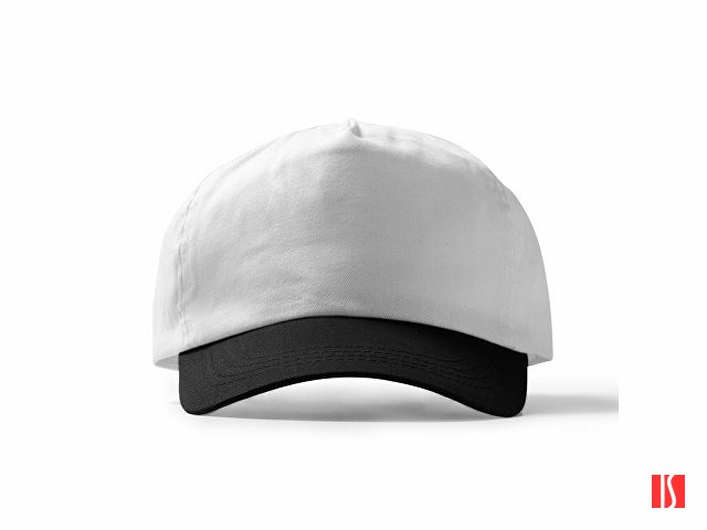 Бейсболка FREYA 5-ти панельная, белый/черный