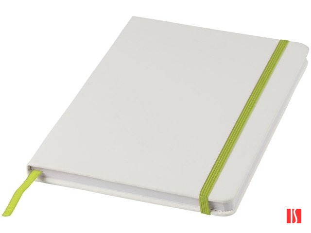 Блокнот Spectrum A5 с белой бумагой и цветной закладкой, белый/лайм