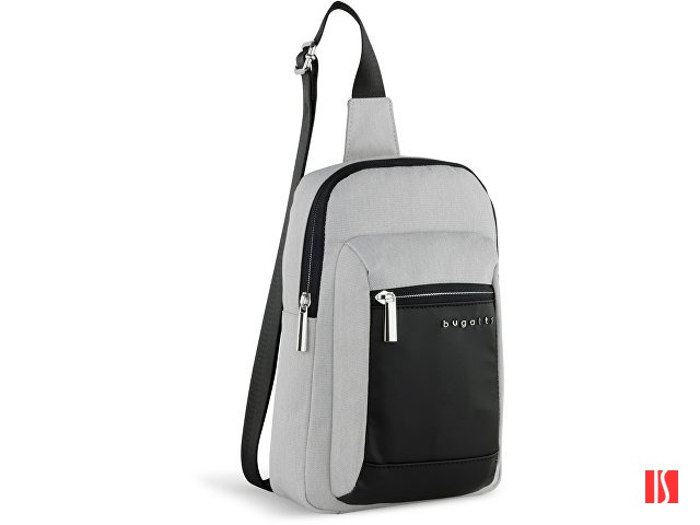 Сумка кросс-боди мужская BUGATTI Sera, светло-серая, полиэстер, 17х6х26,5 см, 2,5 л