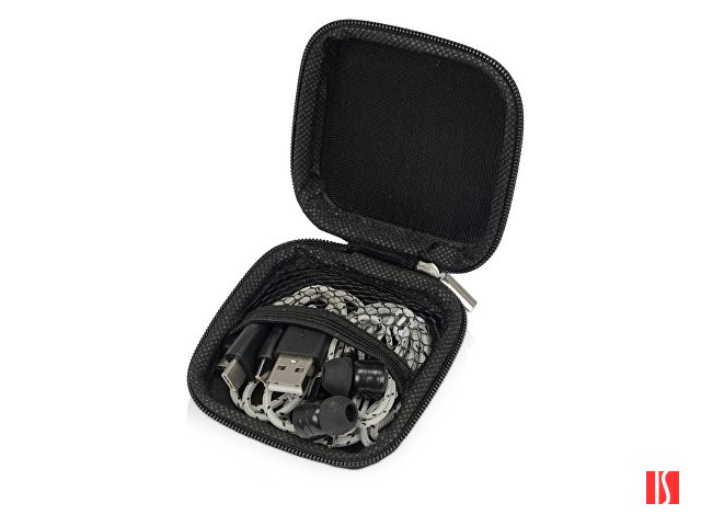 Набор с наушниками и зарядным кабелем 3-в-1 "In motion", серый