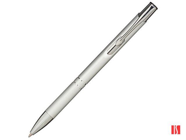 Алюминиевая шариковая кнопочная ручка Moneta, синие чернила, серебристый