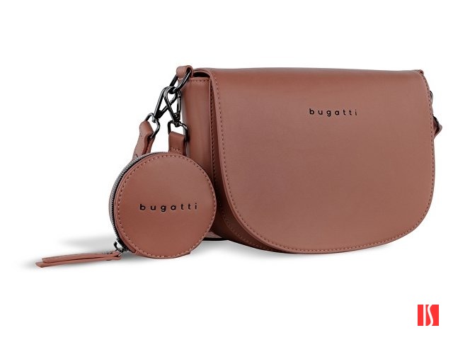 Сумка наплечная женская BUGATTI Almata, с кошельком, абрикосовая, полиуретан, 27х6х18,5 см