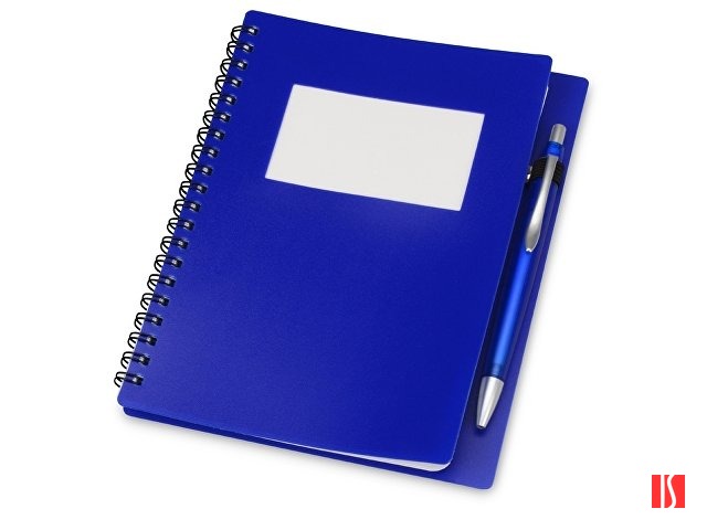 Блокнот "Контакт" с ручкой, синий