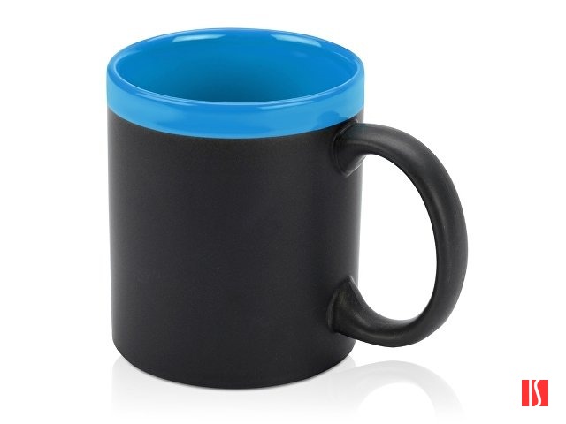 Кружка с покрытием для рисования мелом «Да Винчи», черный/голубой