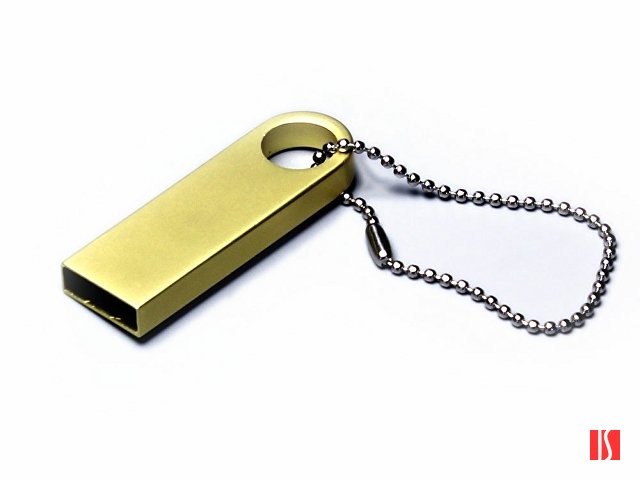 USB 2.0-флешка на 4 Гб с мини чипом и круглым отверстием, золотистый