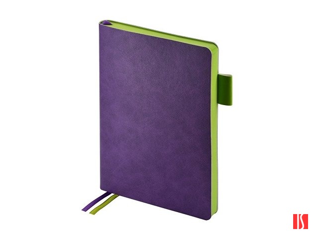 Ежедневник А5 датированный "Boston" 2026, фиолетовый с салатовым обрезом