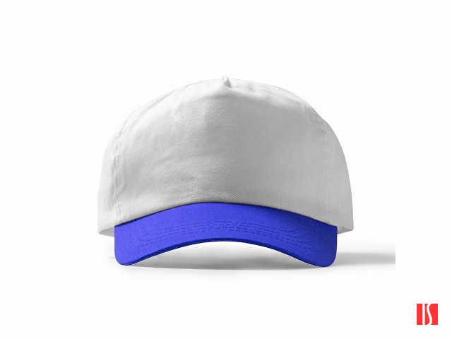 Бейсболка FREYA 5-ти панельная, белый/синий