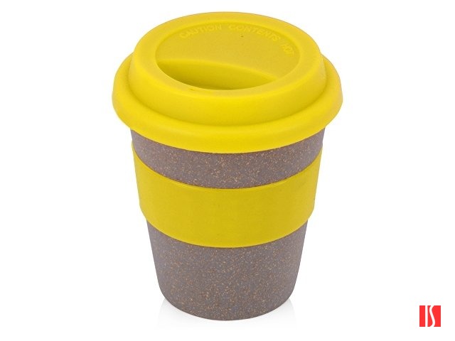 Стакан с силиконовой крышкой "Cafe", желтый