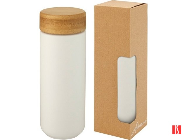 Lumi керамическая кружка объемом 300 мл с бамбуковой крышкой, белый