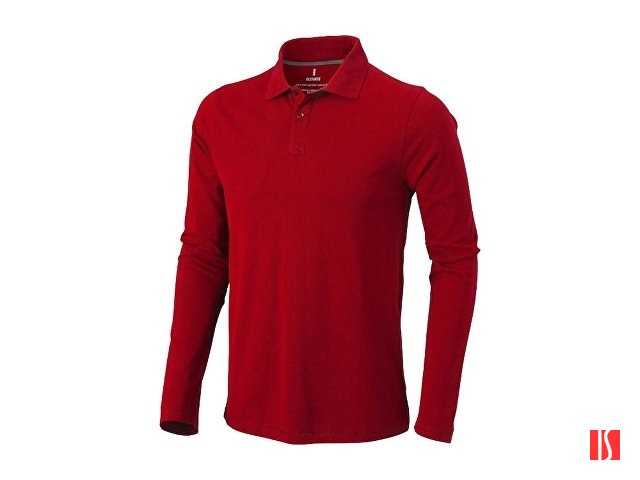 Рубашка поло "Oakville" мужская с длинным рукавом, красный