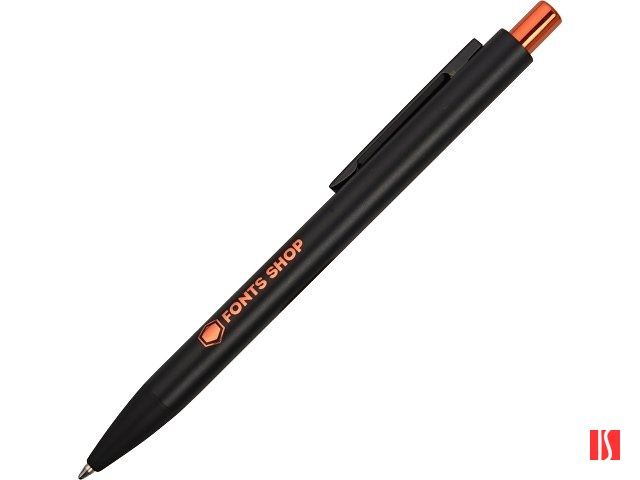 Ручка металлическая шариковая «Blaze» с цветным зеркальным слоем, черный/оранжевый