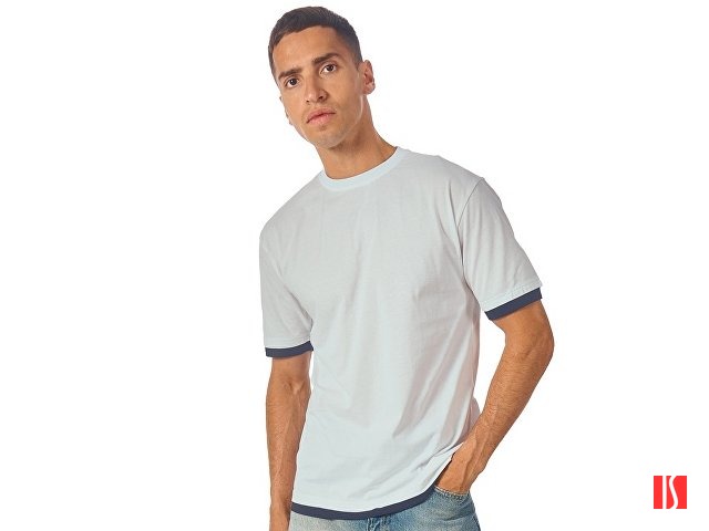 Футболка «Rotterdam» мужская, жемчужный/темно-синий