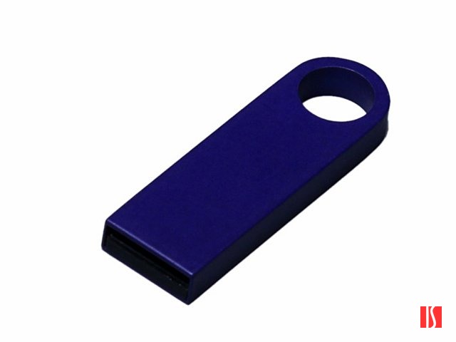 USB 2.0-флешка на 4 Гб с мини чипом и круглым отверстием, синий