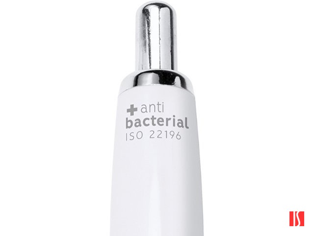 Ручка пластиковая шариковая CARREL с антибактериальным покрытием, белый/красный