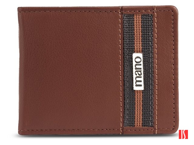 Бумажник Mano "Don Leonardo", с RFID защитой, натуральная кожа в коньячном цвете, 10,5 х 2 х 8,5 см