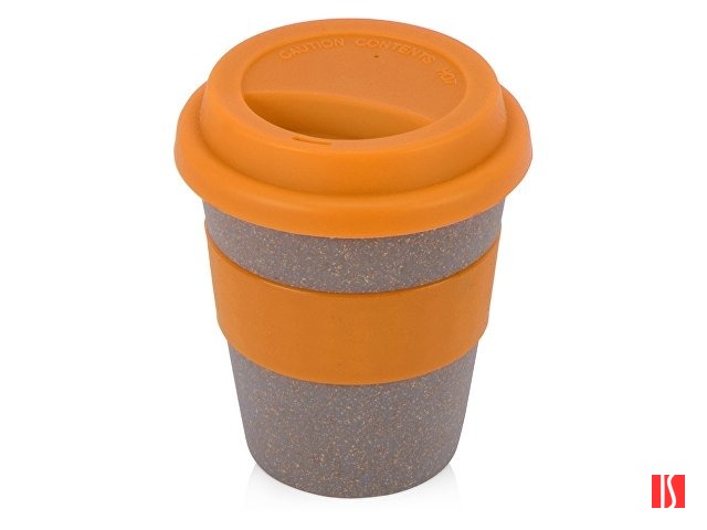 Стакан с силиконовой крышкой "Cafe", оранжевый