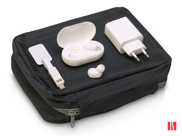 Купить Набор для путешествий с наушниками, адаптером и универсальным кабелем «Take me», черный, белый Набор для путешествий с наушниками, адаптером и универсальным кабелем «Take me», черный, белый
