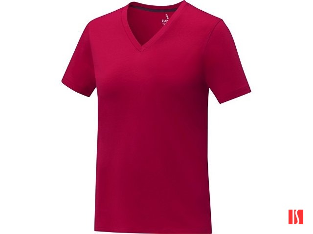 Somoto Женская футболка с коротким рукавом и V-образным вырезом , красный
