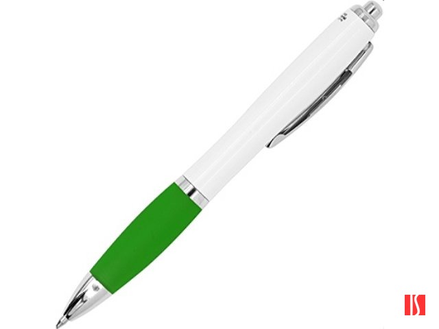 Ручка пластиковая шариковая CARREL с антибактериальным покрытием, белый/папоротник