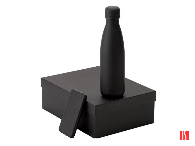 Подарочный набор с термобутылкой и повербанком С2, черный