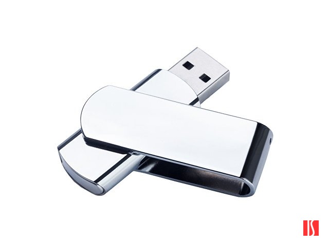 USB-флешка металлическая поворотная на 32 ГБ 3.0, глянец