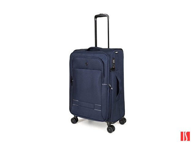 Чемодан TORBER Brosno, синий, нейлон 600D, 43,5 х 26 х 68 см, 56 л