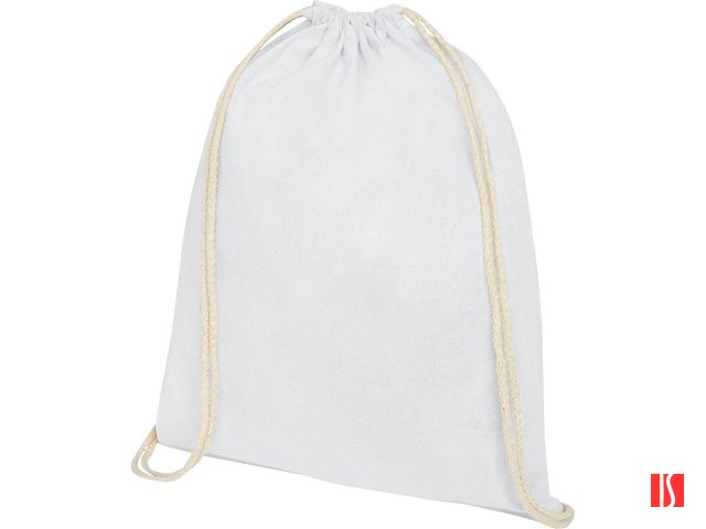 Рюкзак со шнурком Oregon хлопка плотностью 140 г/м2, белый