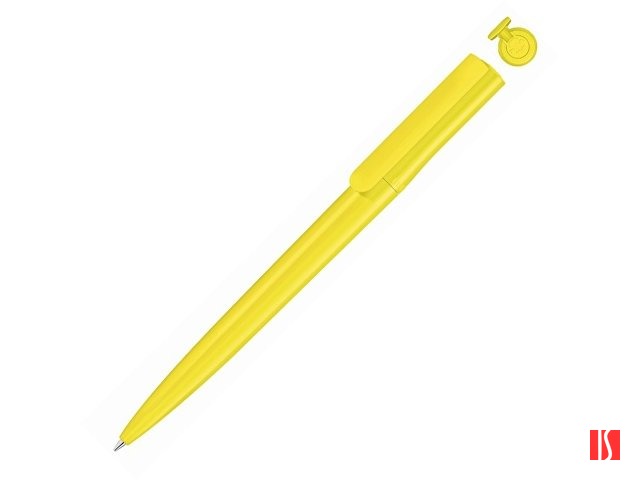 Ручка шариковая пластиковая "RECYCLED PET PEN switch", синий, 1 мм, желтый