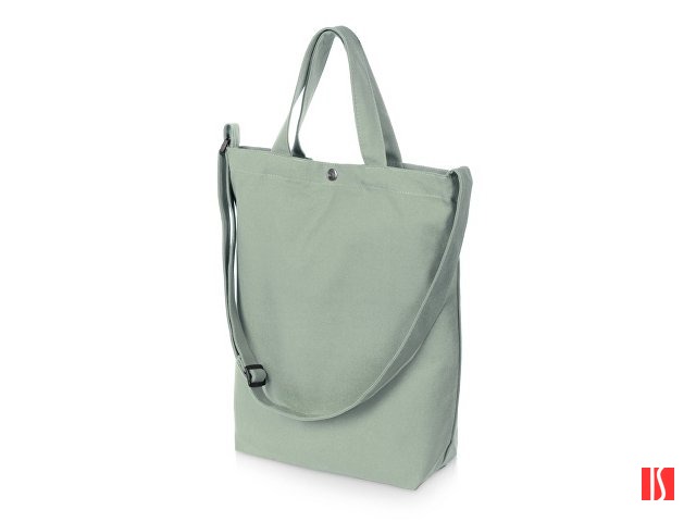 Сумка Helfer из хлопка на кнопке с регулирующейся лямкой, оливковый