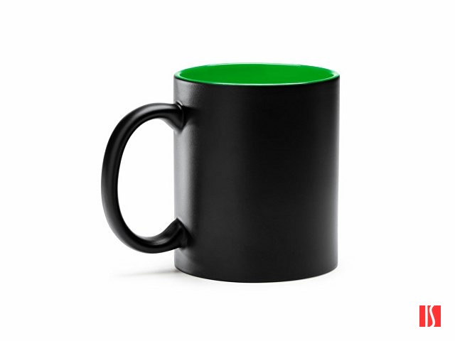 Кружка керамическая MACHA, 350 мл, черный/папоротник