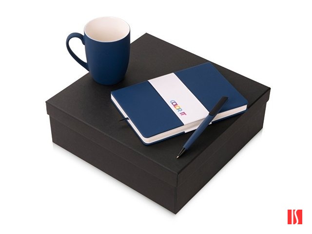 Подарочный набор c блокнотом C2, ручкой и кружкой, темно-синий