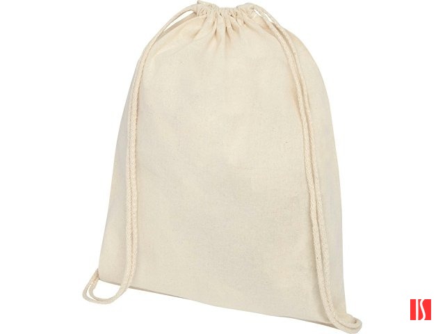 Рюкзак со шнурком Oregon хлопка плотностью 140 г/м2, natural