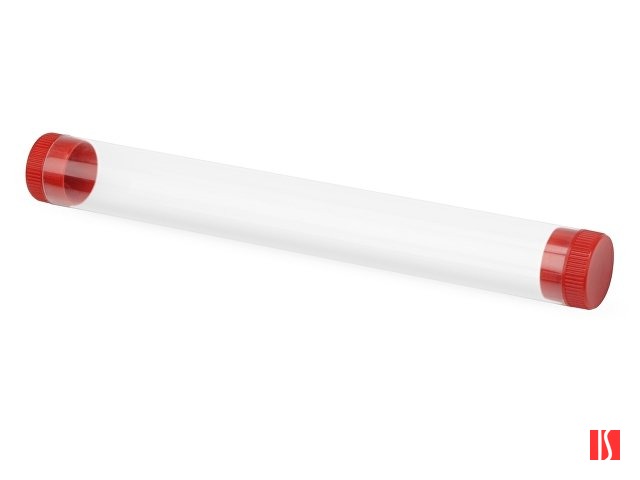 Футляр-туба пластиковый для ручки «Tube 2.0», прозрачный/красный