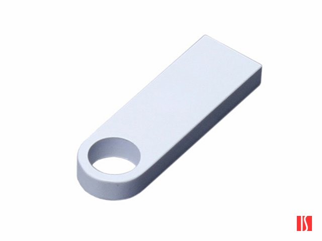 USB 2.0-флешка на 8 Гб с мини чипом и круглым отверстием, белый