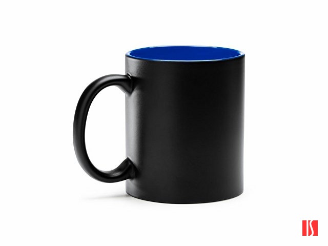 Кружка керамическая MACHA, 350 мл, черный/голубой