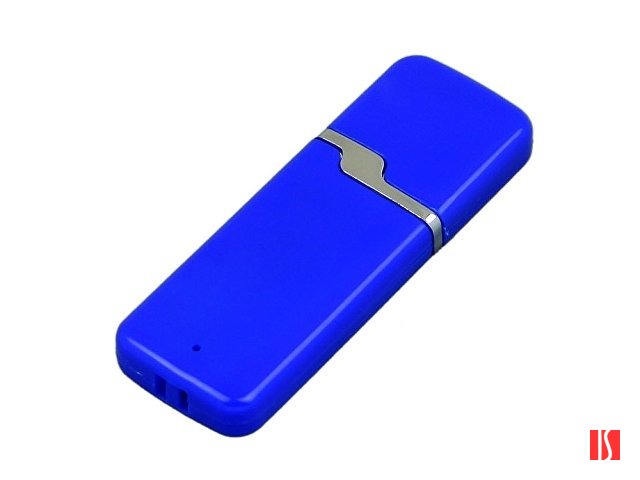 Флешка промо прямоугольной формы c оригинальным колпачком, 32 Гб, синий