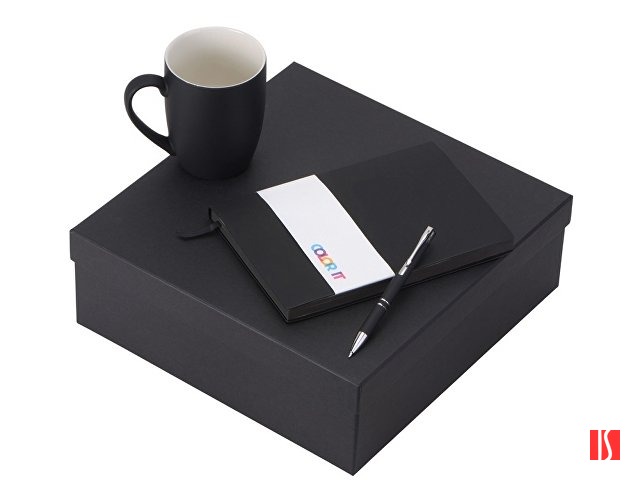 Подарочный набор с блокнотом С1, металлической ручкой и кружкой, черный