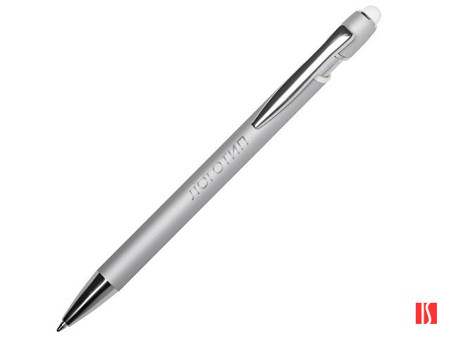 Ручка-стилус металлическая шариковая "Sway  Monochrome" с цветным зеркальным слоем, серебристый с белым