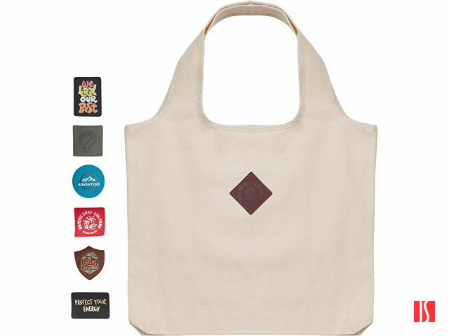 Сумка Revest из переработанного хлопка, натуральный с патчем