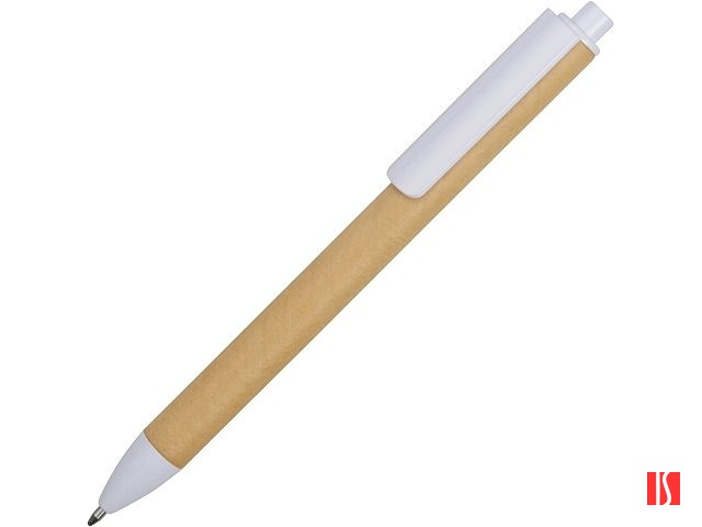Ручка картонная пластиковая шариковая «Эко 2.0», бежевый/белый