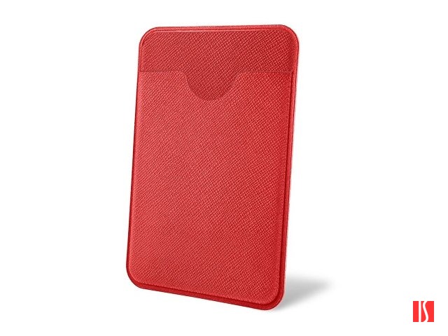 Чехол-картхолдер Favor на клеевой основе на телефон для пластиковых карт и и карт доступа, красный