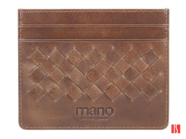 Портмоне для кредитных карт Mano "Don Luca", натуральная кожа в коньячном цвете, 10,3 х 8,3 см