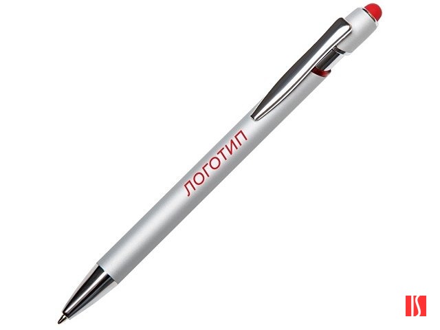 Ручка-стилус металлическая шариковая "Sway  Monochrome" с цветным зеркальным слоем, серебристый с красным