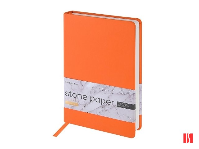 Ежедневник с каменной бумагой недатированный А5 "Carrara"», оранжевый