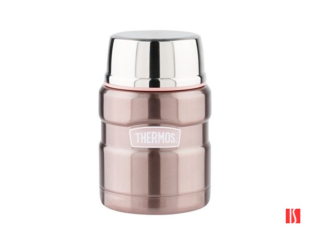 Термос из нерж. стали с ложкой тм THERMOS SK3000 Pink 0,47L, розовый