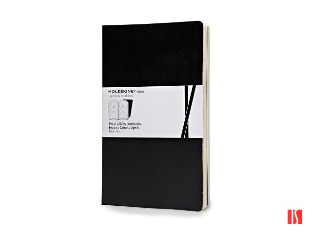 Записная книжка Moleskine Volant (в линейку, 2 шт.), Large (13х21см), черный