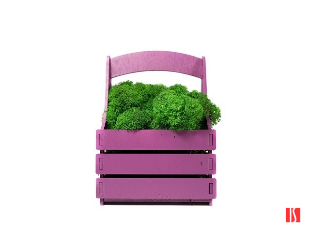 Композиция "Корзинка со мхом", фиолетовый