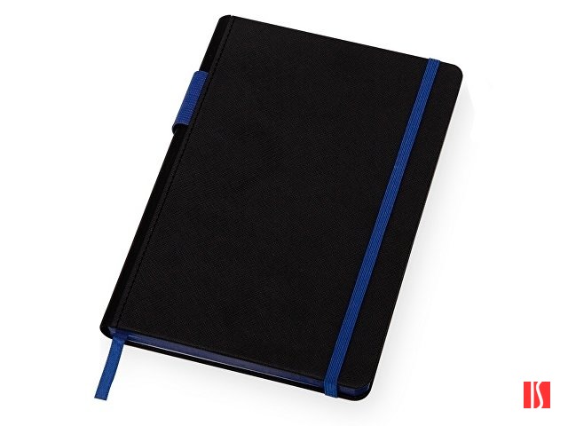 Бизнес блокнот "Bossy" с цветным срезом, твердая обложка, 128 листов, черный и синий